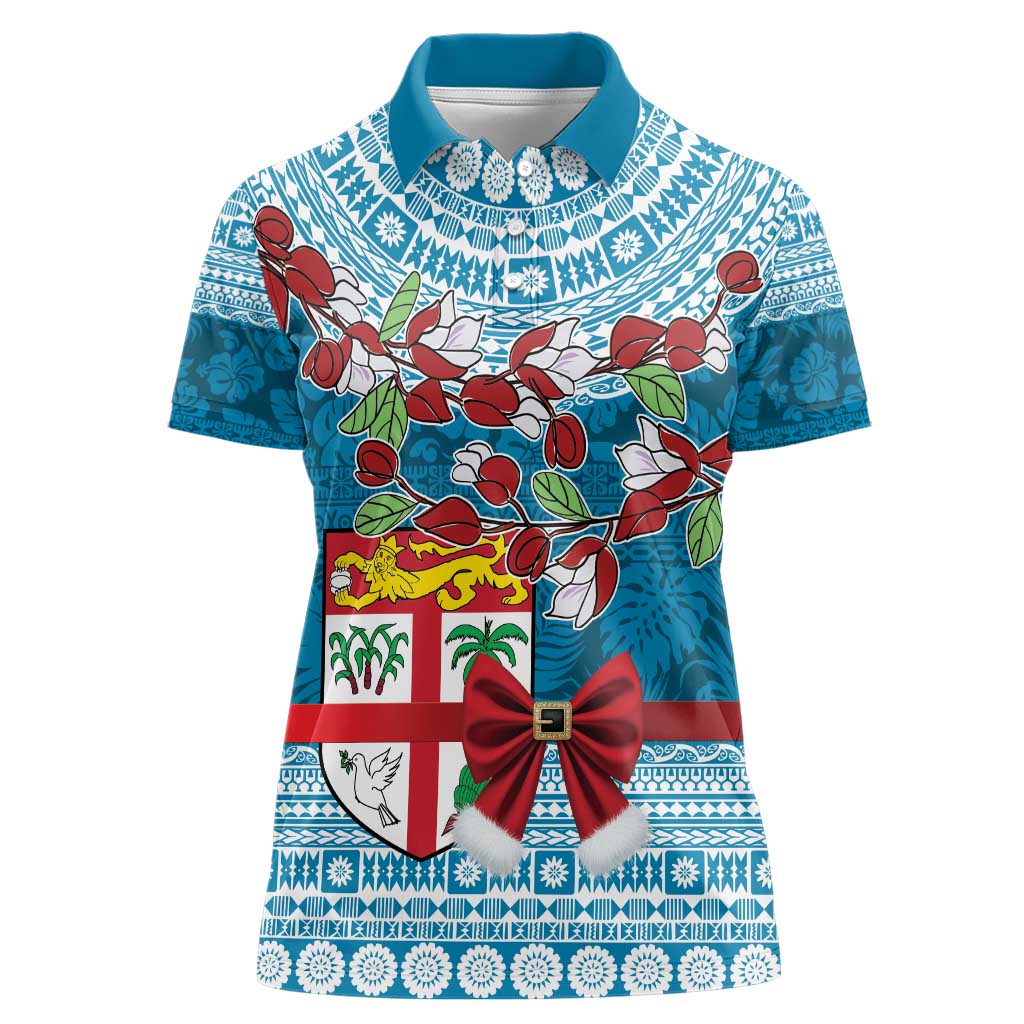 Fijian Tagimoucia Flowers Women Polo Shirt Christmas Coquette bow