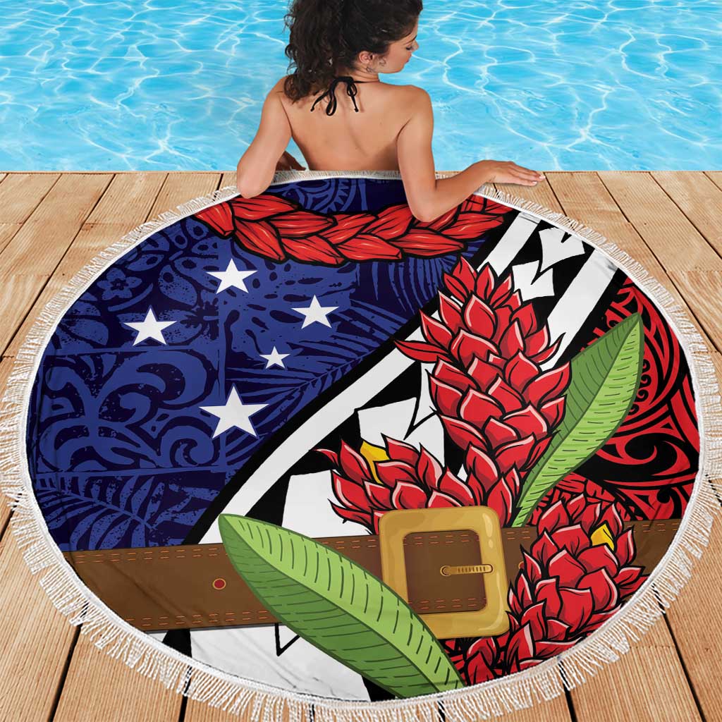 Samoan Ula Fala Flowers Beach Blanket Christmas Santa Belt LT9 - Polynesian Pride