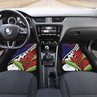 Samoan Ula Fala Flowers Car Mats Christmas Santa Belt LT9 Set 2pcs - Front Red - Polynesian Pride
