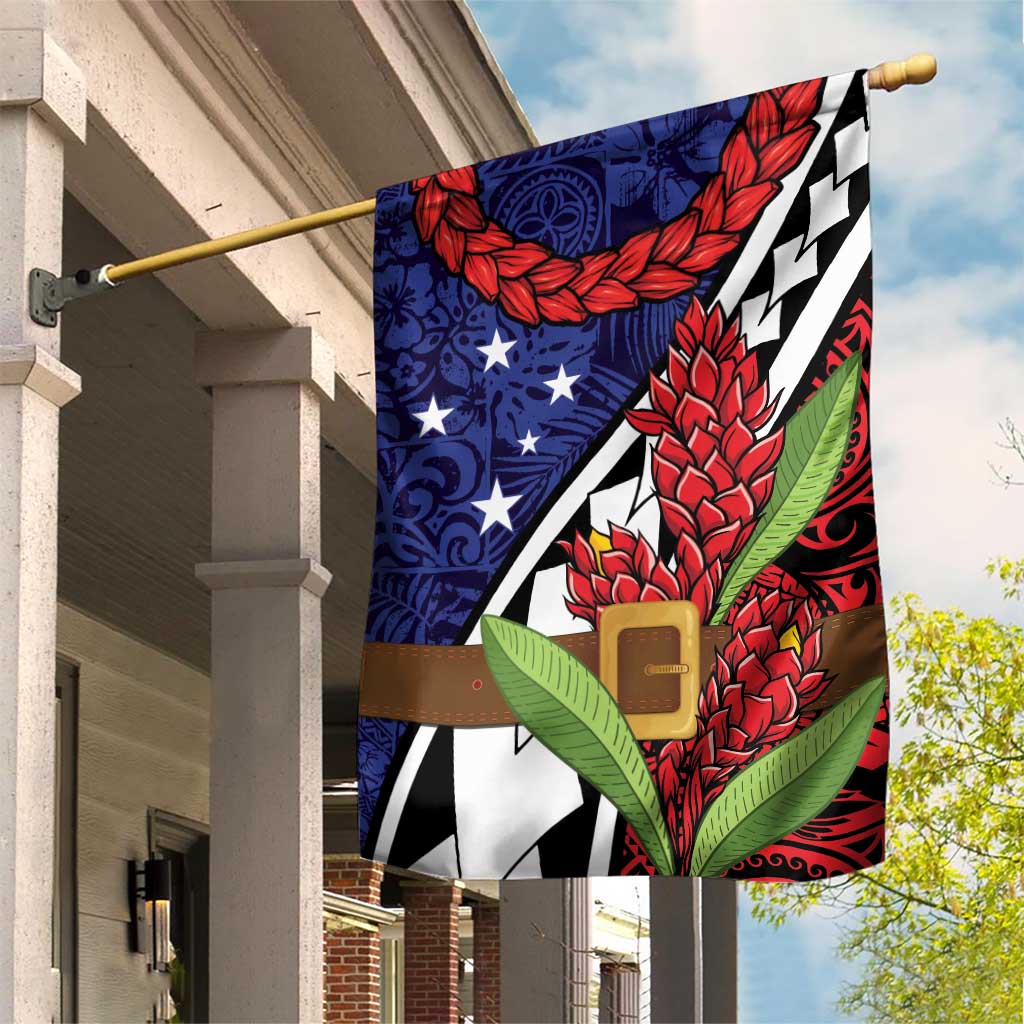 Samoan Ula Fala Flowers Garden Flag Christmas Santa Belt LT9 House Flag Red - Polynesian Pride