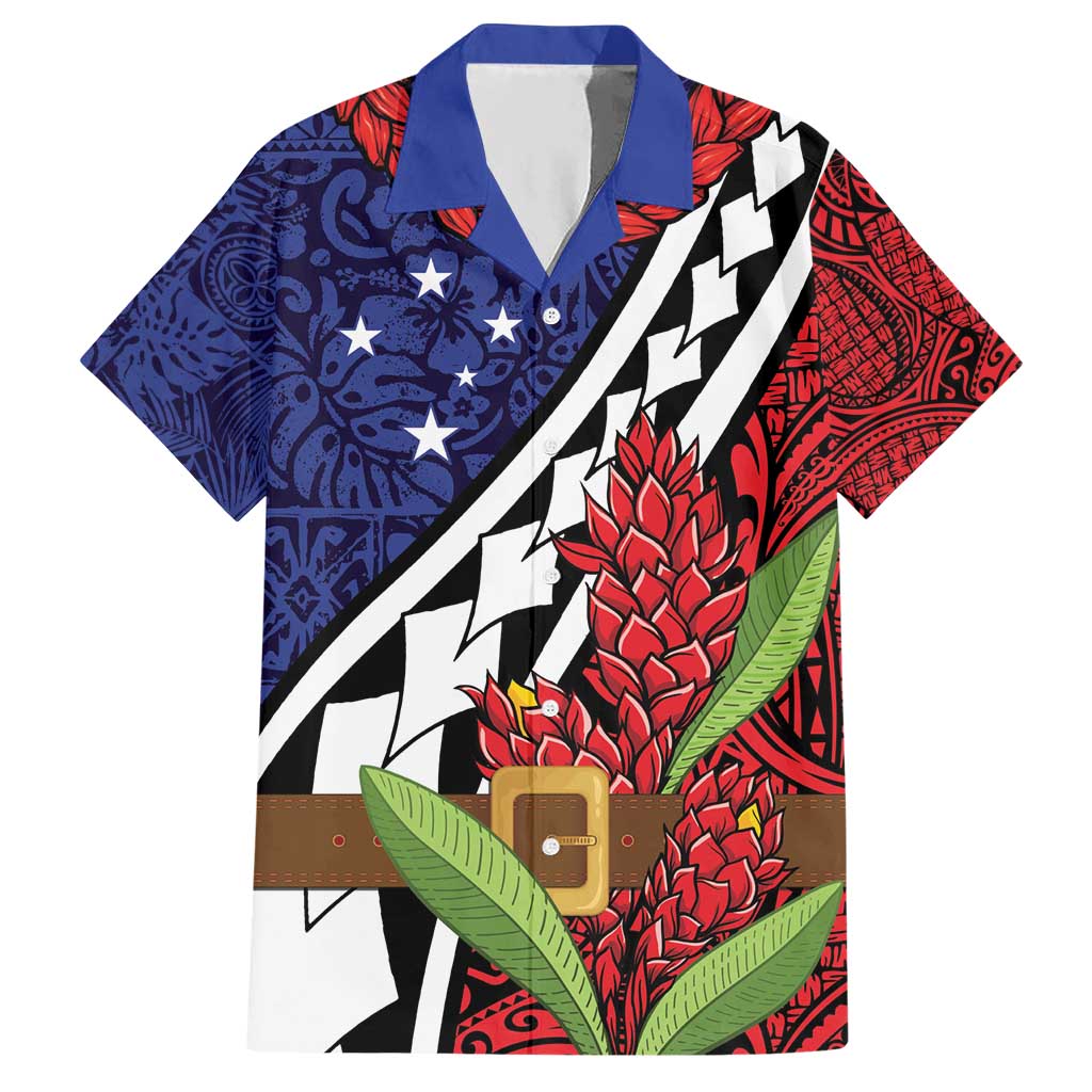 Samoan Ula Fala Flowers Hawaiian Shirt Christmas Santa Belt LT9 Red - Polynesian Pride