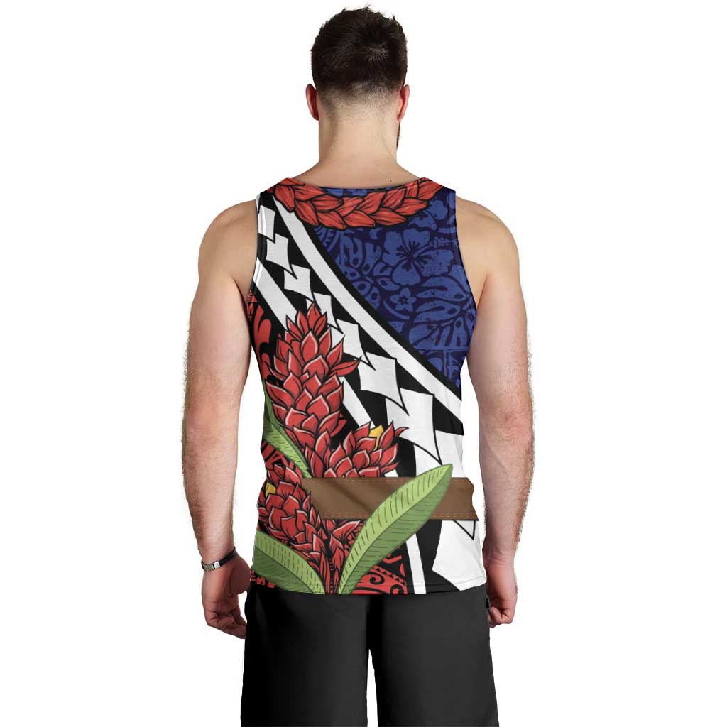 Samoan Ula Fala Flowers Men Tank Top Christmas Santa Belt LT9 - Polynesian Pride
