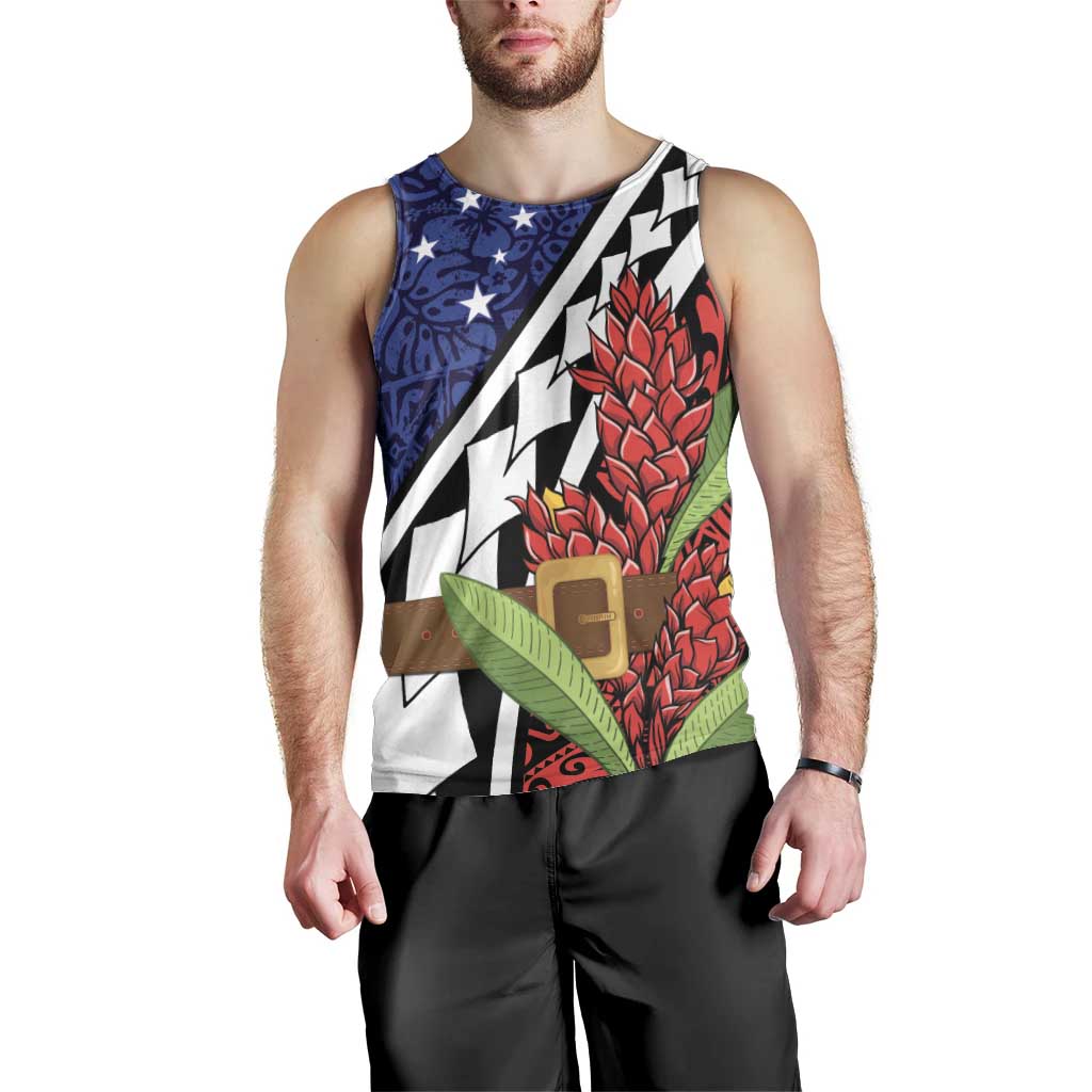 Samoan Ula Fala Flowers Men Tank Top Christmas Santa Belt LT9 - Polynesian Pride