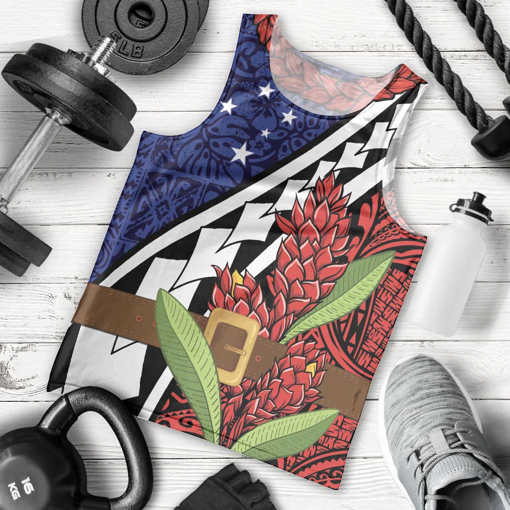 Samoan Ula Fala Flowers Men Tank Top Christmas Santa Belt LT9 - Polynesian Pride