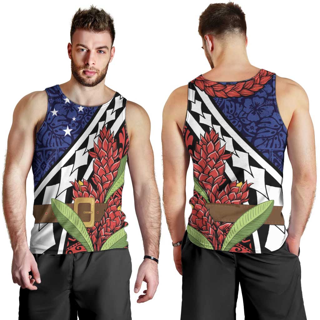 Samoan Ula Fala Flowers Men Tank Top Christmas Santa Belt LT9 - Polynesian Pride