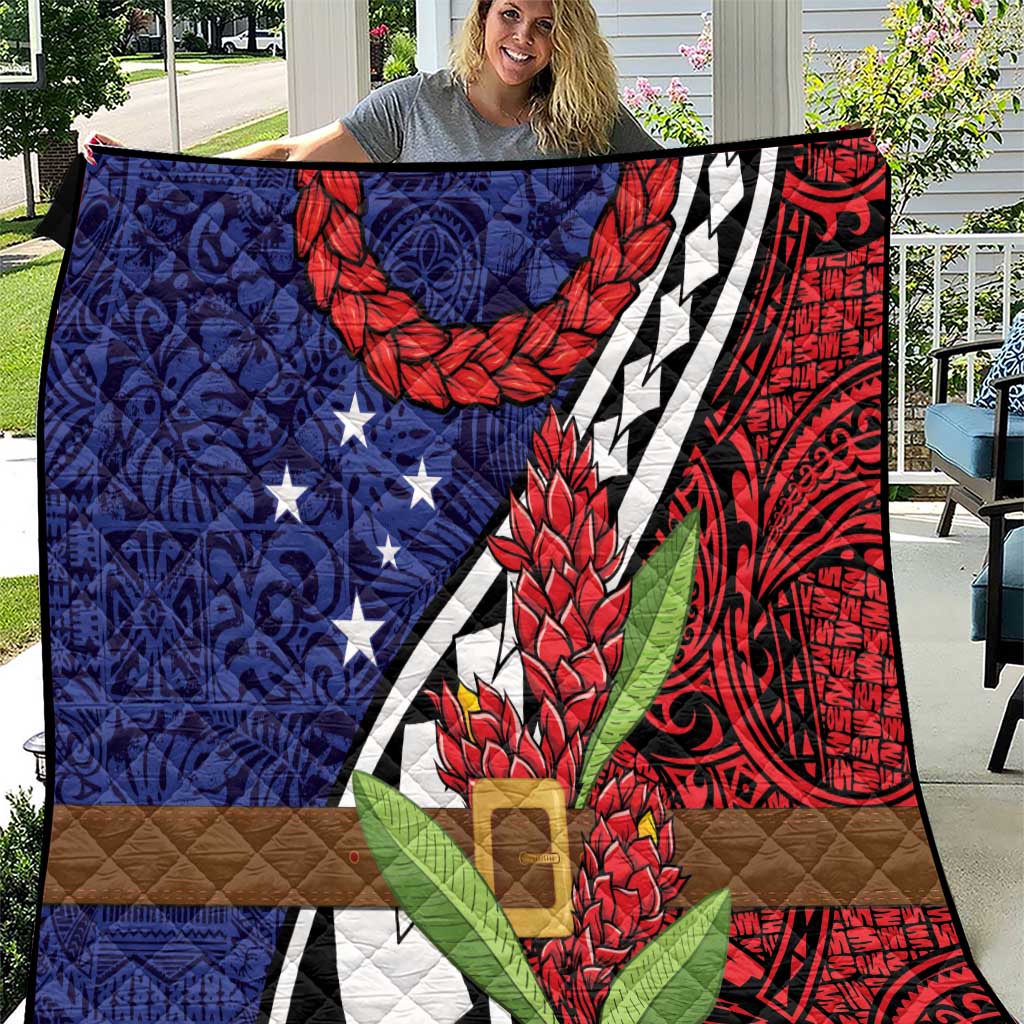 Samoan Ula Fala Flowers Quilt Christmas Santa Belt LT9 Red - Polynesian Pride