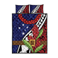 Samoan Ula Fala Flowers Quilt Bed Set Christmas Santa Belt LT9 - Polynesian Pride