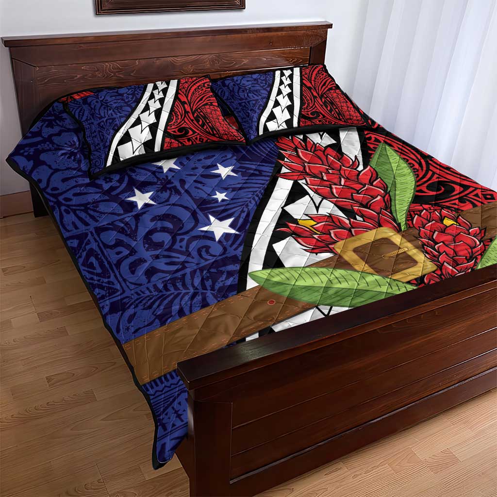 Samoan Ula Fala Flowers Quilt Bed Set Christmas Santa Belt LT9 - Polynesian Pride