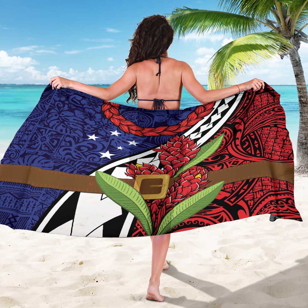 Samoan Ula Fala Flowers Sarong Christmas Santa Belt LT9 - Polynesian Pride