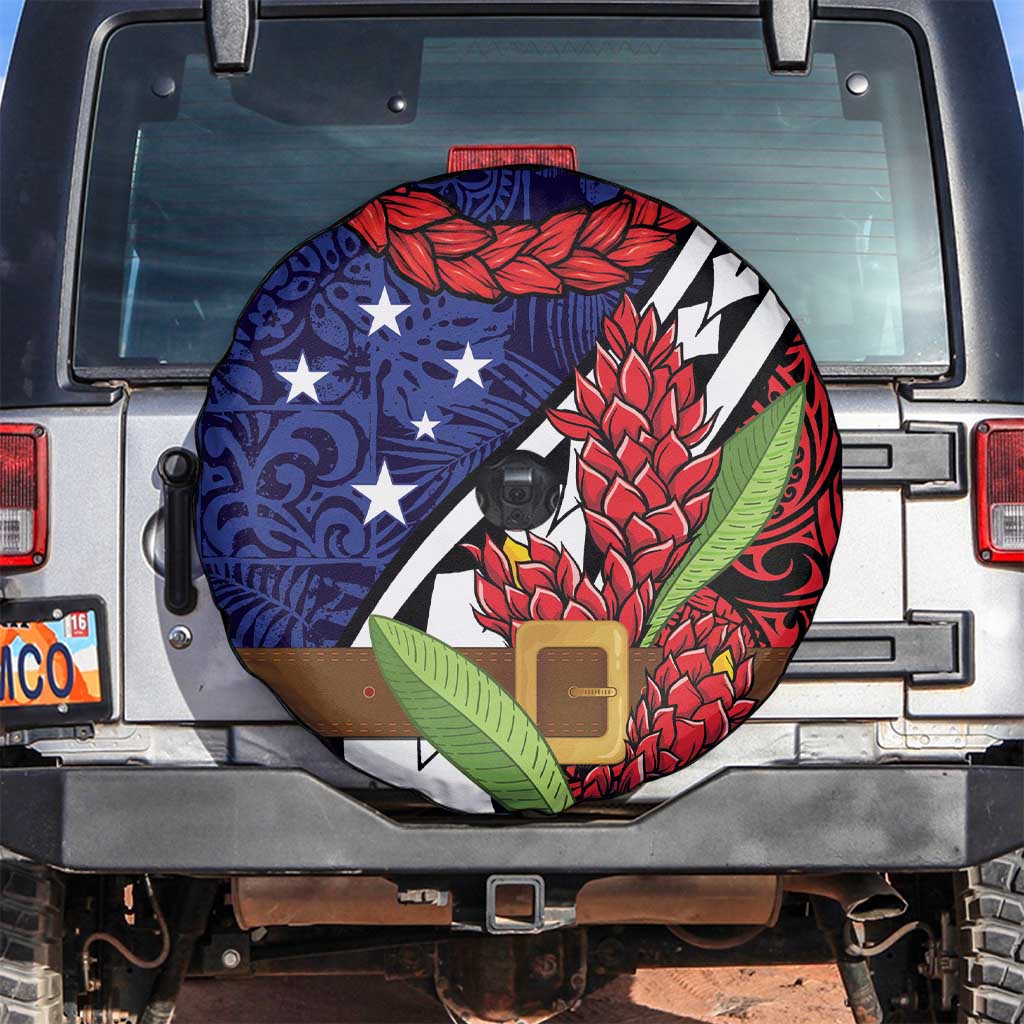 Samoan Ula Fala Flowers Spare Tire Cover Christmas Santa Belt