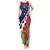 Samoan Ula Fala Flowers Tank Maxi Dress Christmas Santa Belt