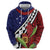 Samoan Ula Fala Flowers Zip Hoodie Christmas Santa Belt