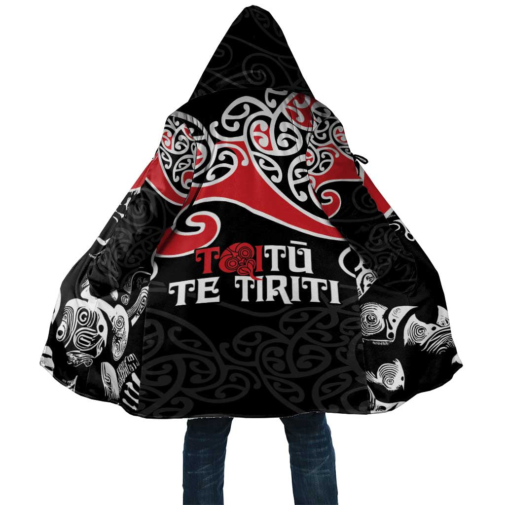 Aotearoa Toitu Te Tiriti Cloak New Zealand Stand Together Stand Stronger LT9 Unisex Black - Polynesian Pride
