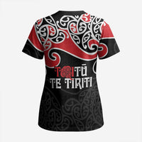 Aotearoa Toitu Te Tiriti Scrub Top New Zealand Stand Together Stand Stronger LT9 - Polynesian Pride