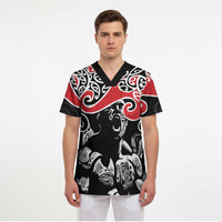 Aotearoa Toitu Te Tiriti Scrub Top New Zealand Stand Together Stand Stronger LT9 - Polynesian Pride