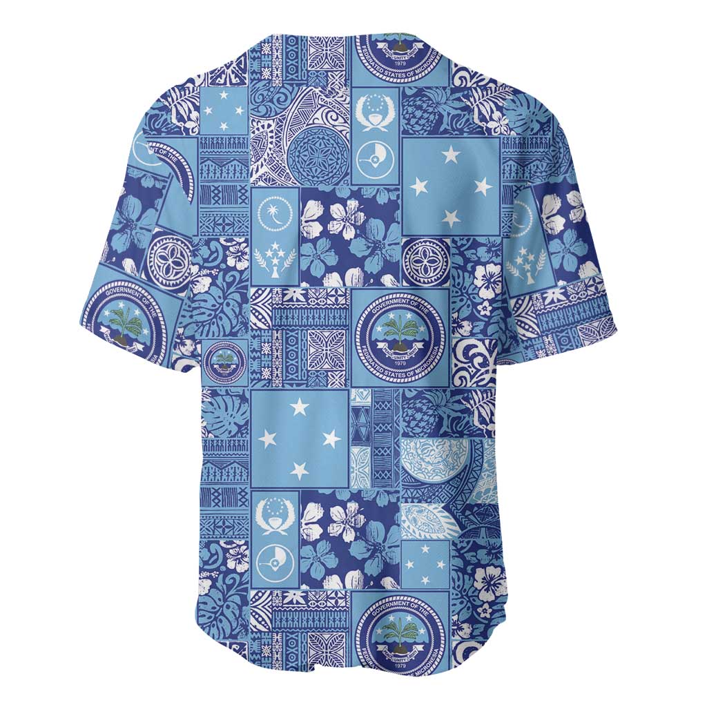 Federated States of Micronesia Merry Christmas Baseball Jersey Pacific Patchwork Xmas Vibes LT9 - Polynesian Pride
