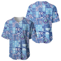 Federated States of Micronesia Merry Christmas Baseball Jersey Pacific Patchwork Xmas Vibes LT9 - Polynesian Pride