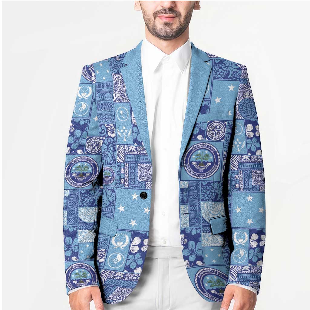 Federated States of Micronesia Merry Christmas Blazer Pacific Patchwork Xmas Vibes LT9 - Polynesian Pride