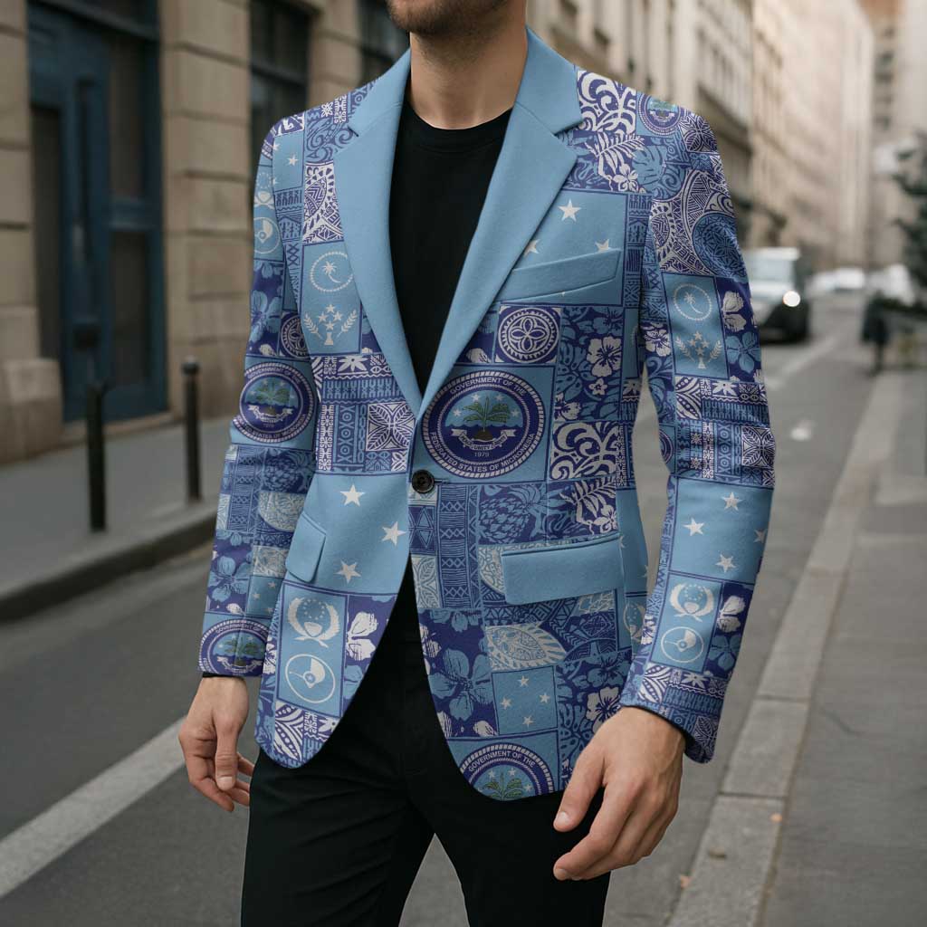 Federated States of Micronesia Merry Christmas Blazer Pacific Patchwork Xmas Vibes LT9 - Polynesian Pride
