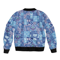 Federated States of Micronesia Merry Christmas Bomber Jacket Pacific Patchwork Xmas Vibes LT9 - Polynesian Pride