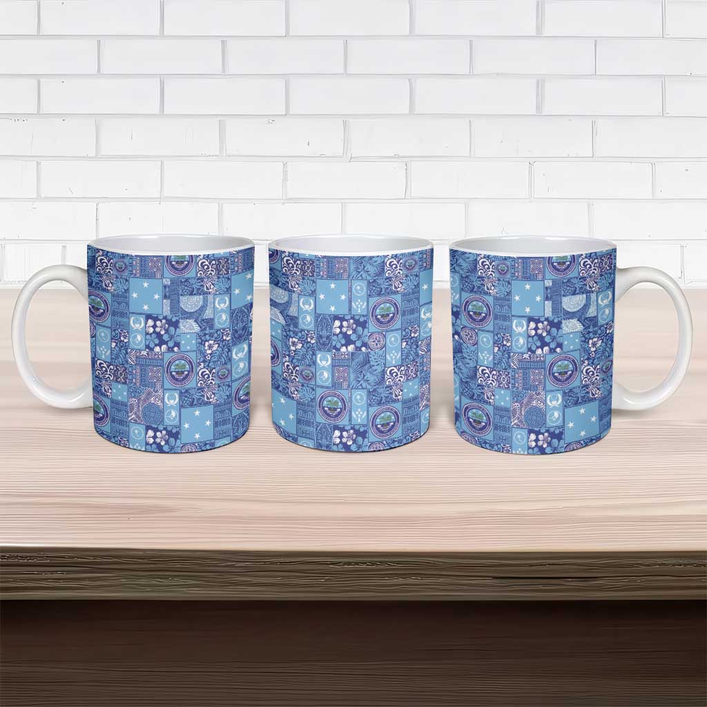 Federated States of Micronesia Merry Christmas Ceramic Mug Pacific Patchwork Xmas Vibes LT9 - Polynesian Pride