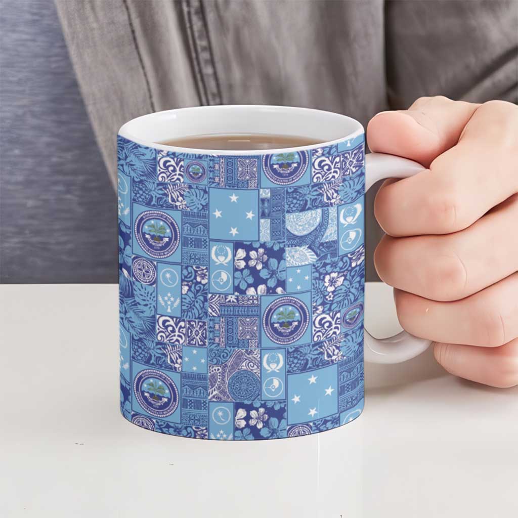 Federated States of Micronesia Merry Christmas Ceramic Mug Pacific Patchwork Xmas Vibes LT9 - Polynesian Pride