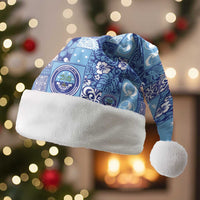 Federated States of Micronesia Merry Christmas Santa Hat Pacific Patchwork Xmas Vibes LT9 Without Fur Blue - Polynesian Pride