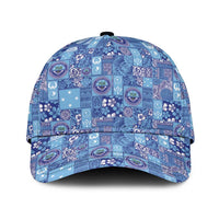 Federated States of Micronesia Merry Christmas Classic Cap Pacific Patchwork Xmas Vibes LT9 Universal Fit Blue - Polynesian Pride