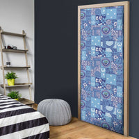 Federated States of Micronesia Merry Christmas Door Cover Pacific Patchwork Xmas Vibes LT9 - Polynesian Pride