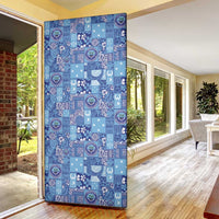 Federated States of Micronesia Merry Christmas Door Cover Pacific Patchwork Xmas Vibes LT9 - Polynesian Pride