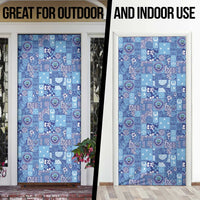 Federated States of Micronesia Merry Christmas Door Cover Pacific Patchwork Xmas Vibes LT9 - Polynesian Pride
