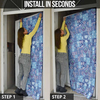 Federated States of Micronesia Merry Christmas Door Cover Pacific Patchwork Xmas Vibes LT9 - Polynesian Pride