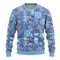 Federated States of Micronesia Merry Christmas Ugly Christmas Sweater Pacific Patchwork Xmas Vibes LT9 - Polynesian Pride