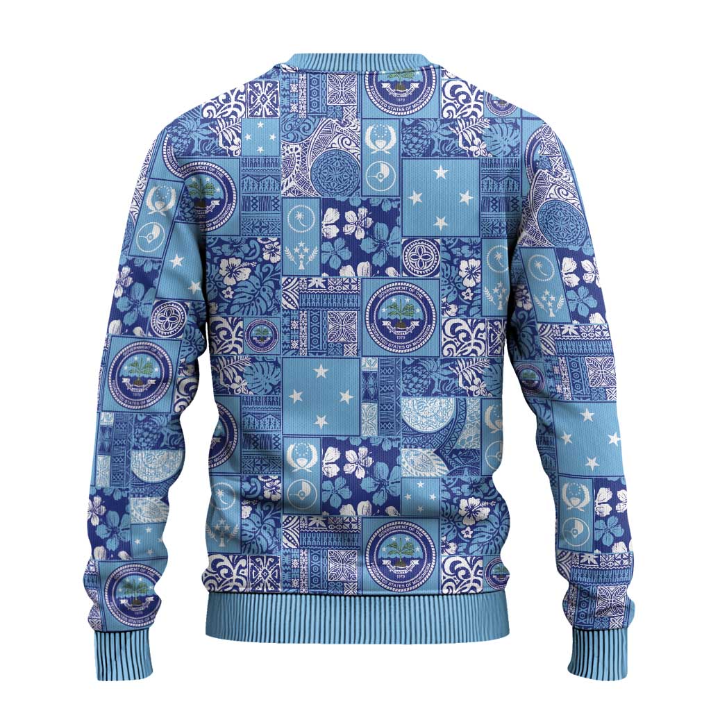 Federated States of Micronesia Merry Christmas Ugly Christmas Sweater Pacific Patchwork Xmas Vibes LT9 - Polynesian Pride
