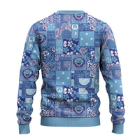 Federated States of Micronesia Merry Christmas Ugly Christmas Sweater Pacific Patchwork Xmas Vibes LT9 - Polynesian Pride
