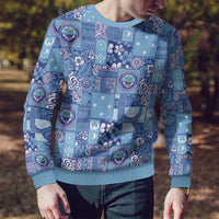 Federated States of Micronesia Merry Christmas Ugly Christmas Sweater Pacific Patchwork Xmas Vibes LT9 - Polynesian Pride
