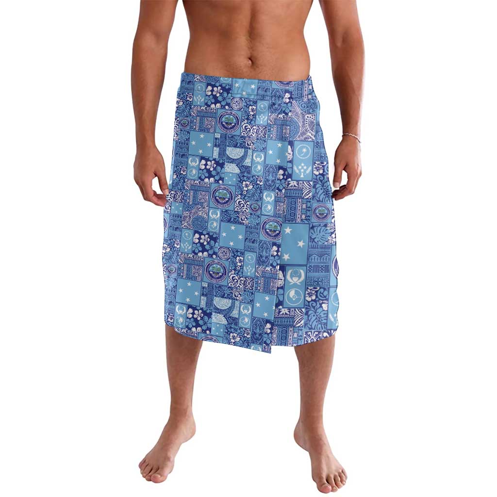 Federated States of Micronesia Merry Christmas Lavalava Pacific Patchwork Xmas Vibes LT9 Blue - Polynesian Pride