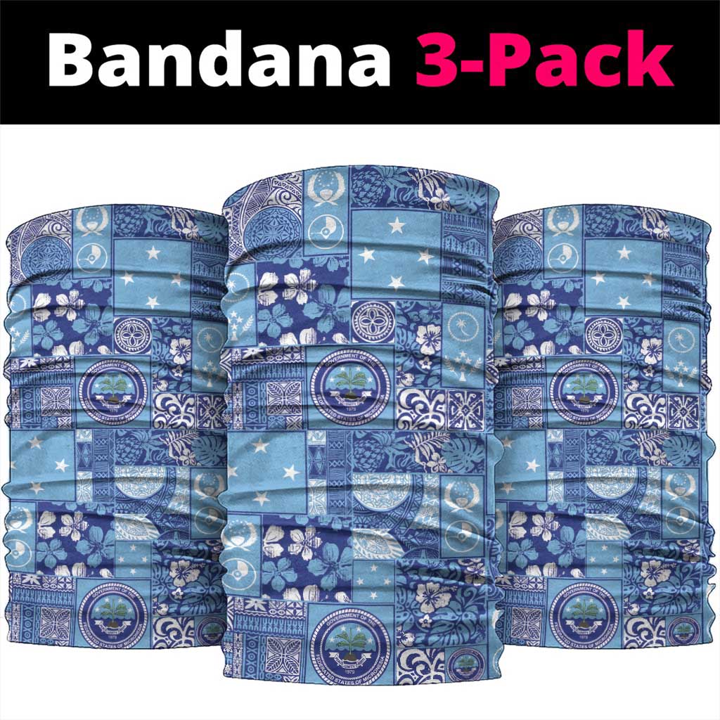 Federated States of Micronesia Merry Christmas Neck Gaiter Pacific Patchwork Xmas Vibes LT9 package One Size: 25*50cm Blue - Polynesian Pride