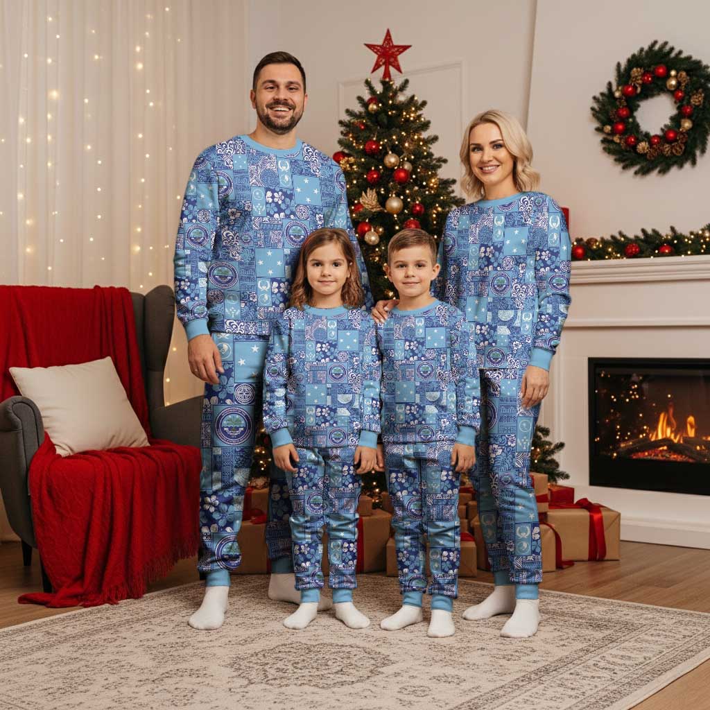 Federated States of Micronesia Merry Christmas Pajama Set Pacific Patchwork Xmas Vibes LT9 - Polynesian Pride