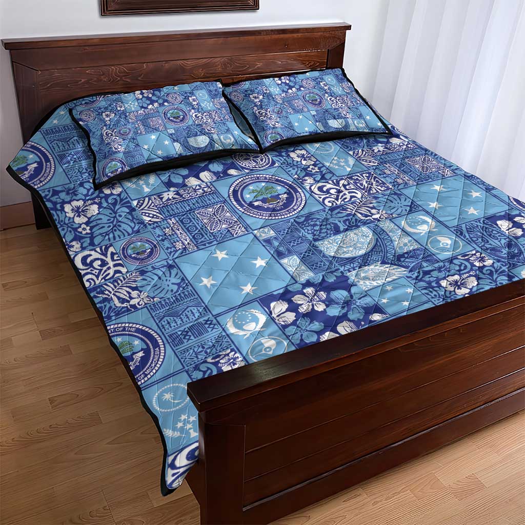 Federated States of Micronesia Merry Christmas Quilt Bed Set Pacific Patchwork Xmas Vibes LT9 - Polynesian Pride