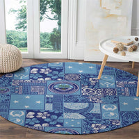 Federated States of Micronesia Merry Christmas Round Carpet Pacific Patchwork Xmas Vibes LT9 - Polynesian Pride