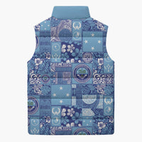 Federated States of Micronesia Merry Christmas Sleeveless Puffer Jacket Pacific Patchwork Xmas Vibes LT9 - Polynesian Pride