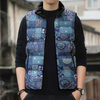 Federated States of Micronesia Merry Christmas Sleeveless Puffer Jacket Pacific Patchwork Xmas Vibes LT9 - Polynesian Pride