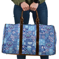 Federated States of Micronesia Merry Christmas Travel Bag Pacific Patchwork Xmas Vibes LT9 Blue - Polynesian Pride