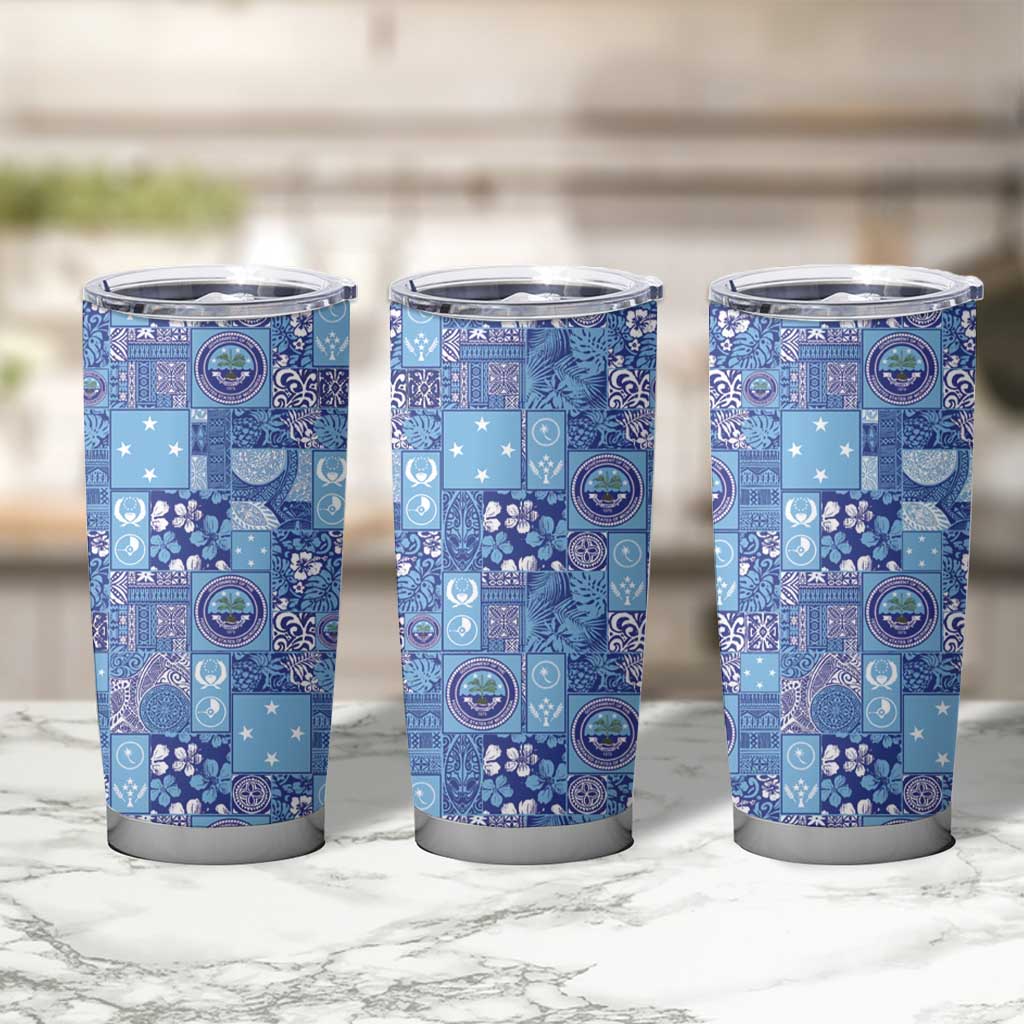 Federated States of Micronesia Merry Christmas Tumbler Cup Pacific Patchwork Xmas Vibes LT9 - Polynesian Pride