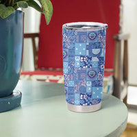 Federated States of Micronesia Merry Christmas Tumbler Cup Pacific Patchwork Xmas Vibes LT9 - Polynesian Pride