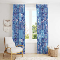 Federated States of Micronesia Merry Christmas Window Curtain Pacific Patchwork Xmas Vibes LT9 - Polynesian Pride