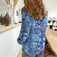 Federated States of Micronesia Merry Christmas Women Casual Shirt Pacific Patchwork Xmas Vibes LT9 - Polynesian Pride