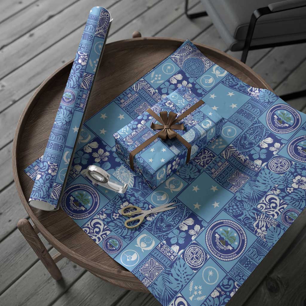 Federated States of Micronesia Merry Christmas Wrapping Paper Pacific Patchwork Xmas Vibes LT9 - Polynesian Pride