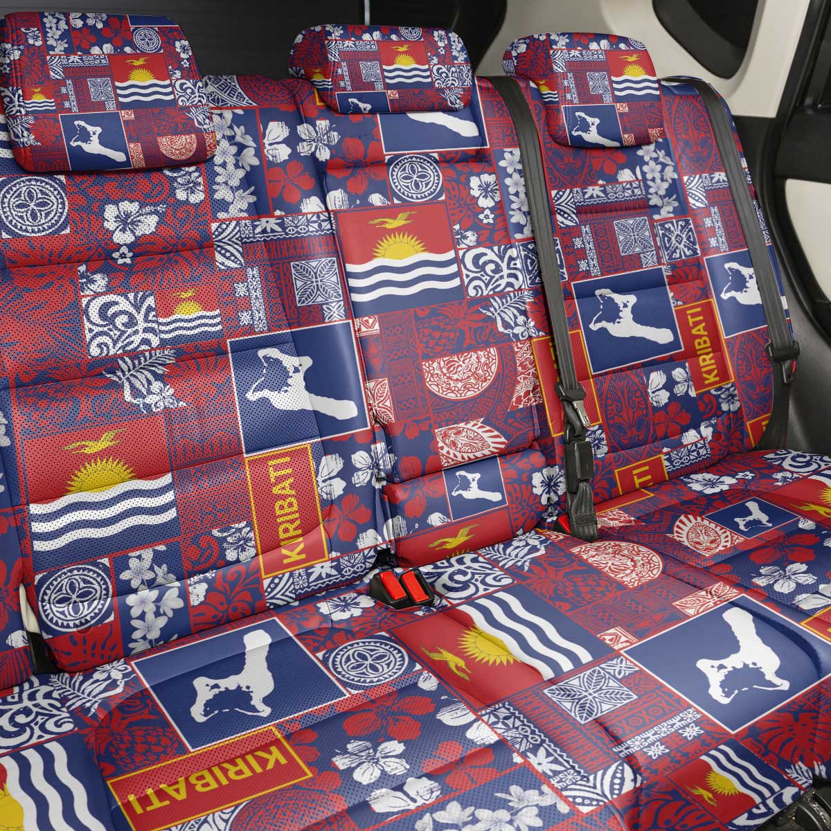 Kiribati Tekeraoi n te Kiritimati Back Car Seat Cover Pacific Patchwork Xmas Vibes LT9 - Polynesian Pride